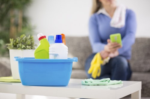 Professional carpet cleaner addressing a customer complaint